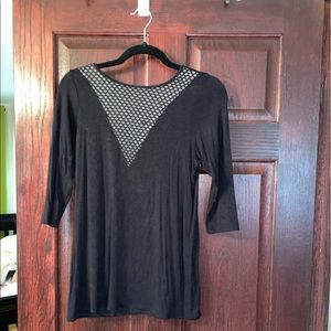 Loveappella Cotton top with mesh neck